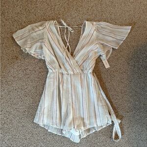 Striped V-Neck Romper
